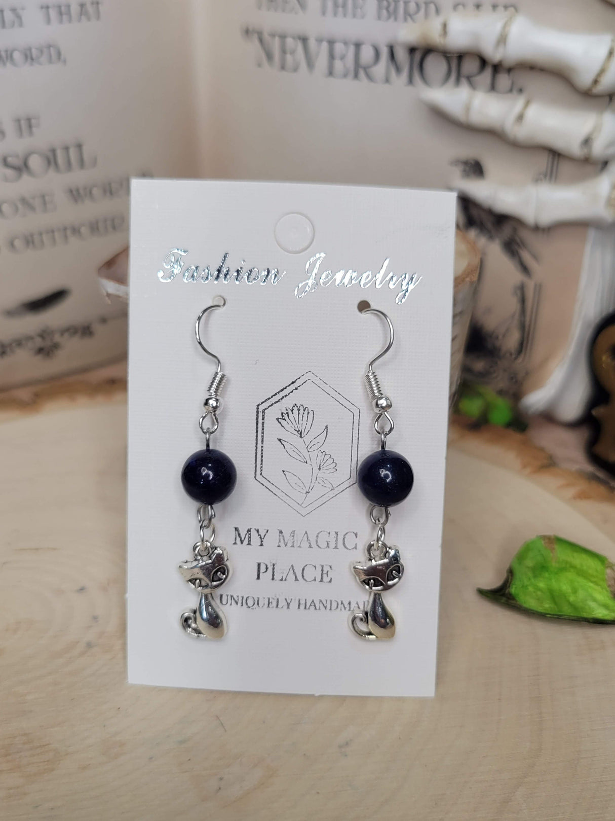 Crystal Charmed Earrings for Halloween, Witch Earrings, Gemstones Earrings