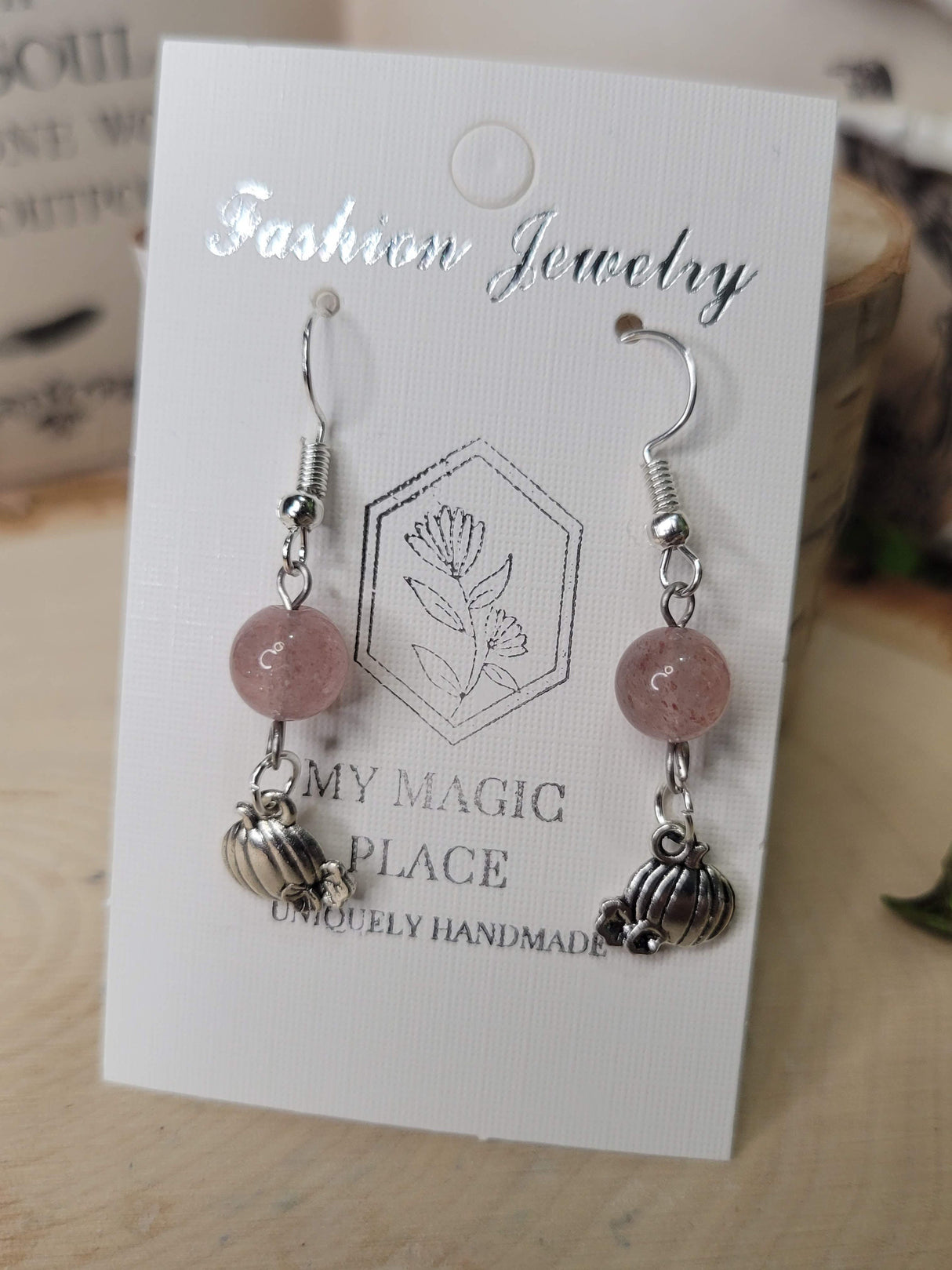 Crystal Charmed Earrings for Halloween, Witch Earrings, Gemstones Earrings