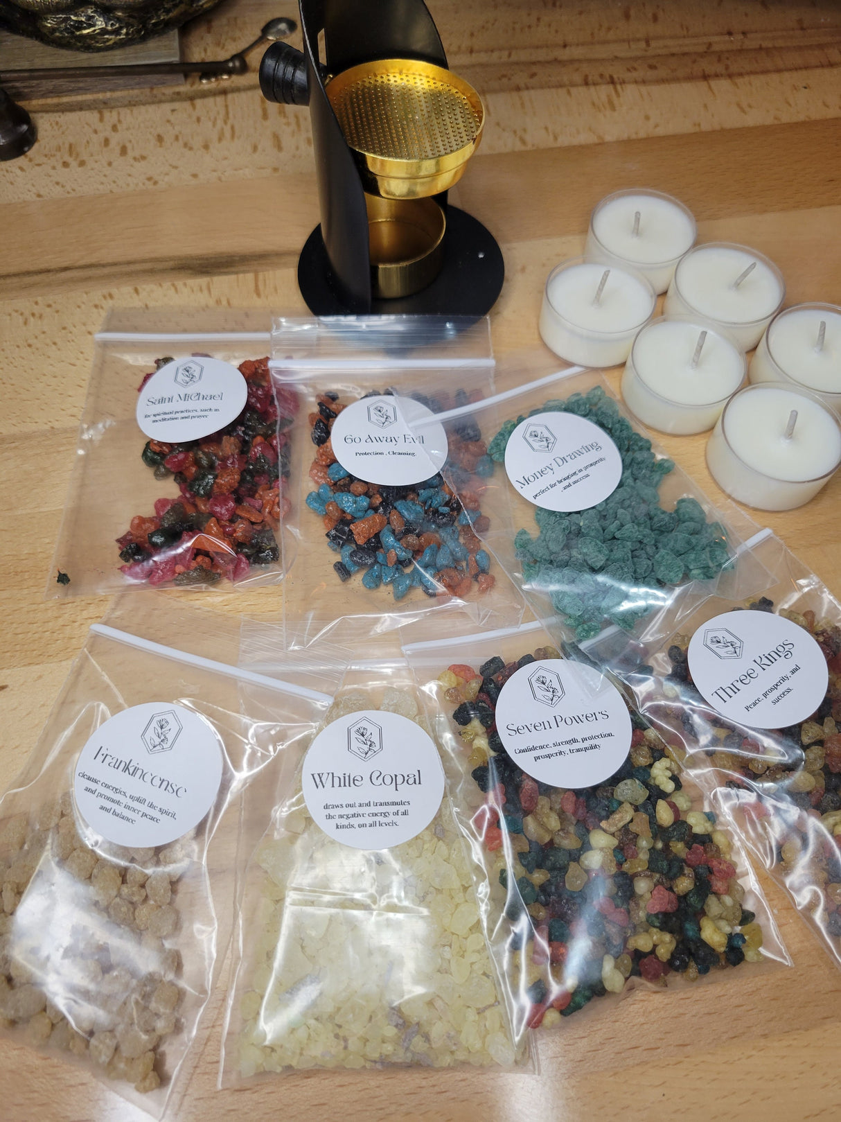 Resin Burner, Starter Kit, Adjustable Burner, Loose Incense Kit, Incense, Altar Incense, Altar Tool