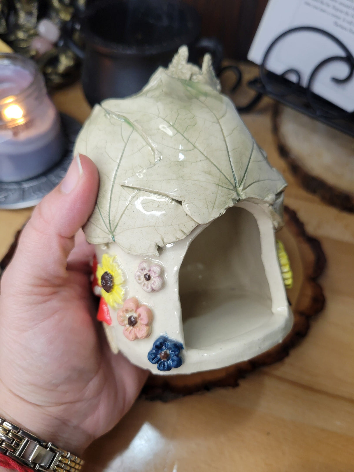 Ceramic Incense Holder, Incense small Ceramic house, gift for Her, altar decor