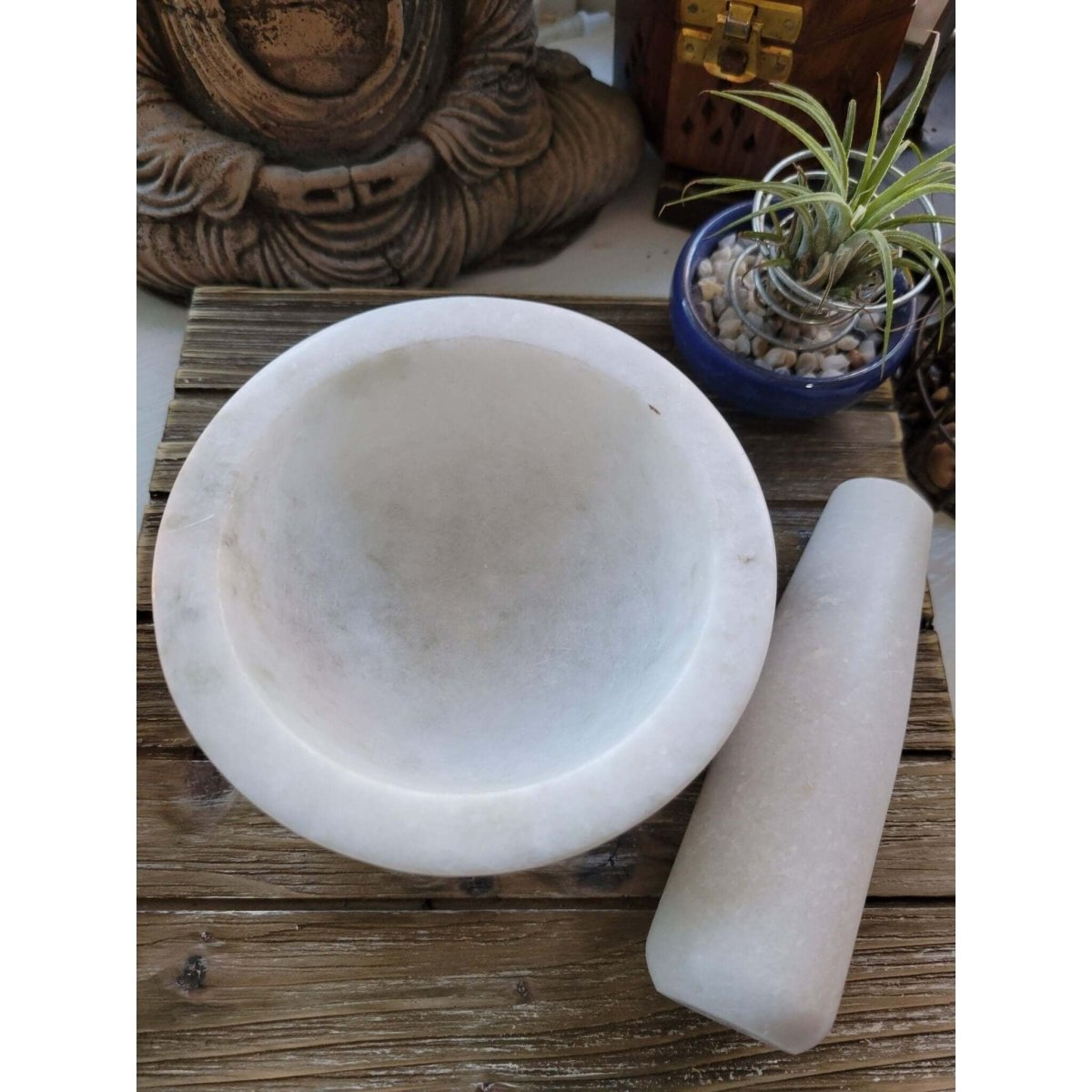 Marble Stone Mortar & Pestle, Stone herb grinder, Mortar and Pestle -