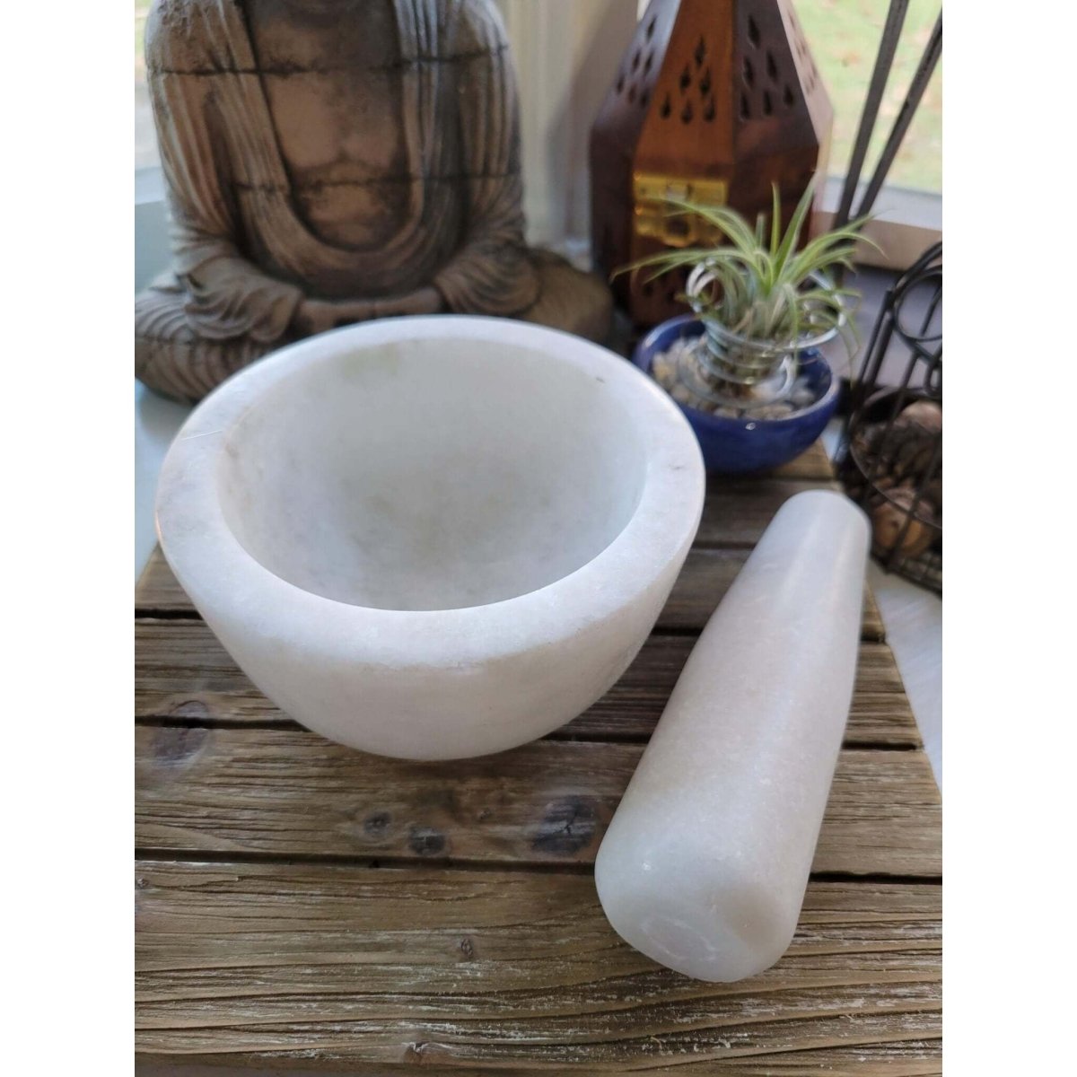 Marble Stone Mortar & Pestle, Stone herb grinder, Mortar and Pestle -