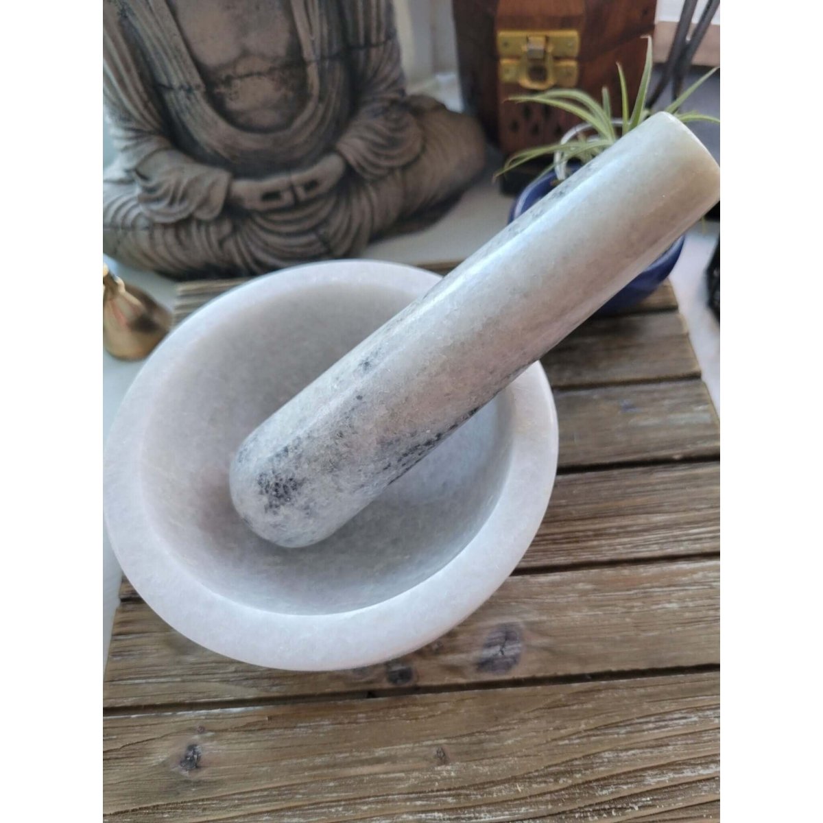 Marble Stone Mortar & Pestle, Stone herb grinder, Mortar and Pestle -