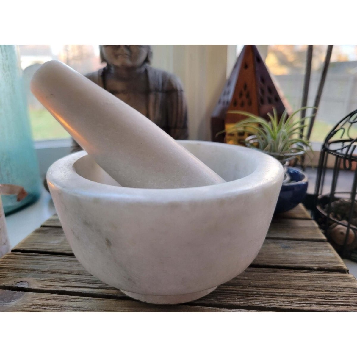 Marble Stone Mortar & Pestle, Stone herb grinder, Mortar and Pestle -