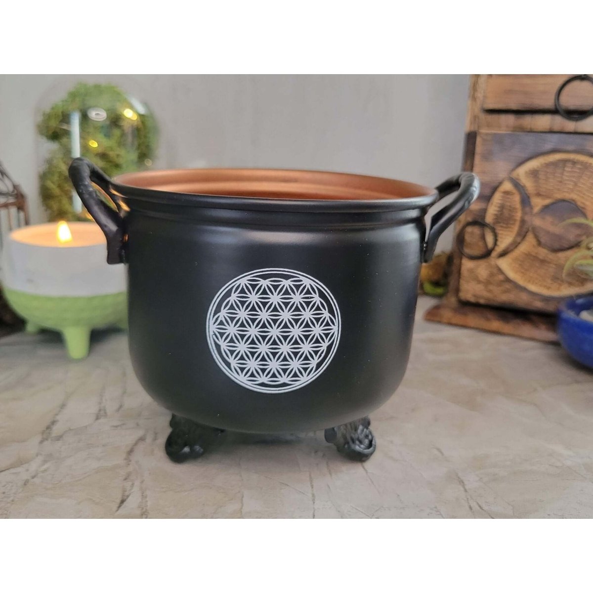 Metal Burner/ Cauldron /Altar Cauldron /Flower of Life Cauldron/ Tree of Life Cauldron -Incense Holders