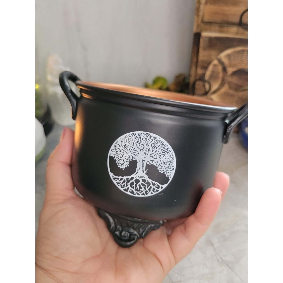Metal Burner/ Cauldron /Altar Cauldron /Flower of Life Cauldron/ Tree of Life Cauldron -Incense Holders