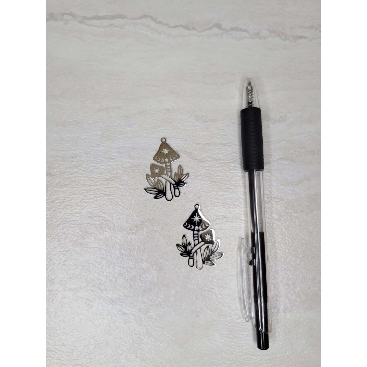 Mushroom Charm, Stainless Steel Charms, Moon Phases Mushroom Pendant -Charms & Pendants