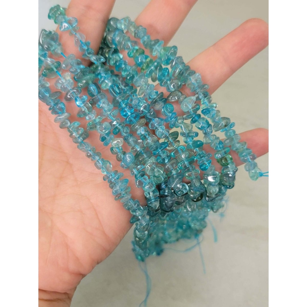 Natural Apatite Gemstone Chip, 15.5 Strand Crystal Chip Necklace Jewelry Making -Jewelry Making Kits