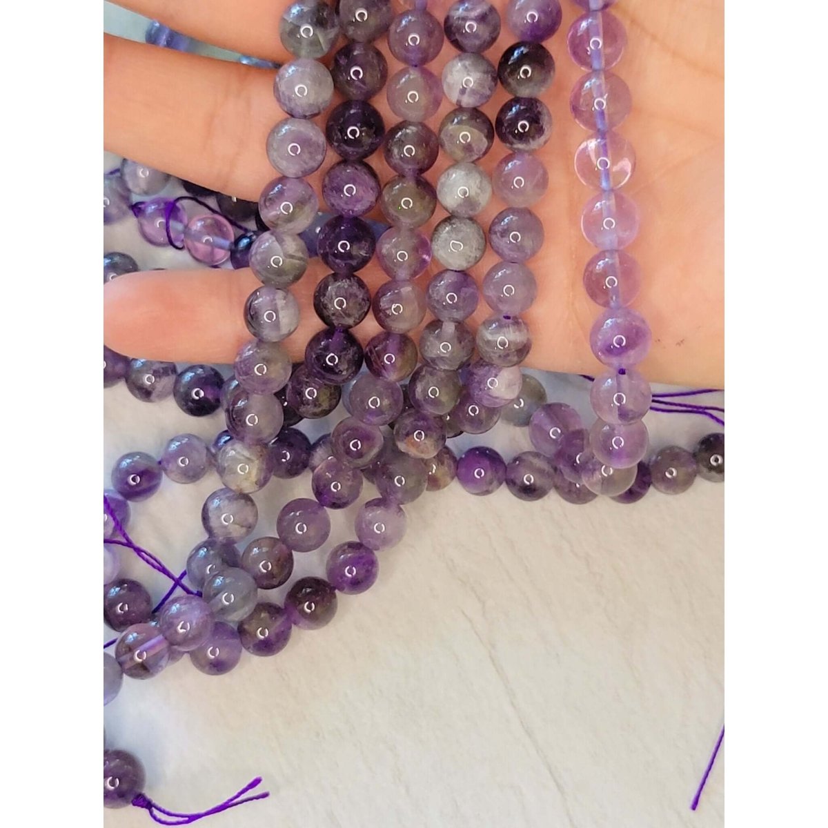 Natural Gemstone Beads Strands, Amethyst, AB Grade, Round, Purple -Jewelry Making Kits