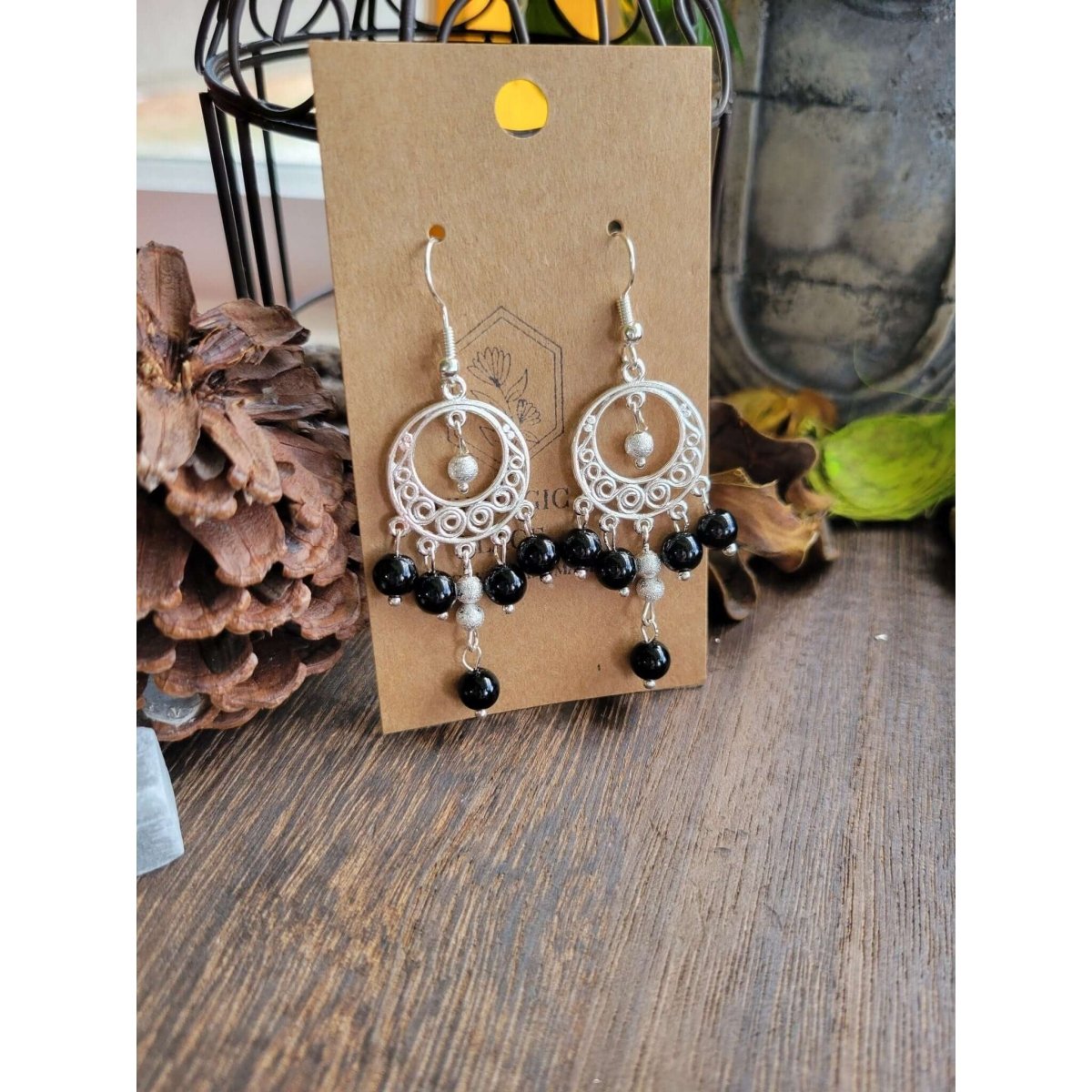 Natural Gemstone Chandelier Earrings, Crystal Earrings -