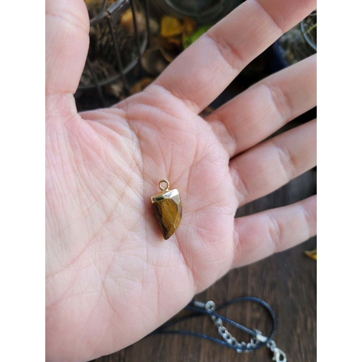 Natural Gemstones Pendants, Top Light Gold Plated, Scabbard Faceted Crystal with Cord -