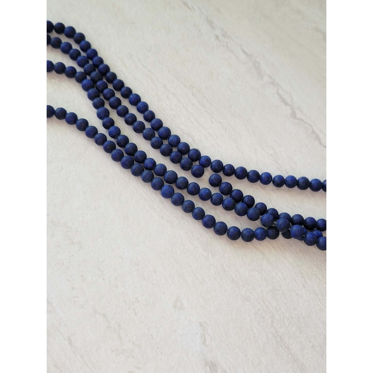 Natural Lapis Lazuli Beads Strands, Round, Frosted -Jewelry Making Kits