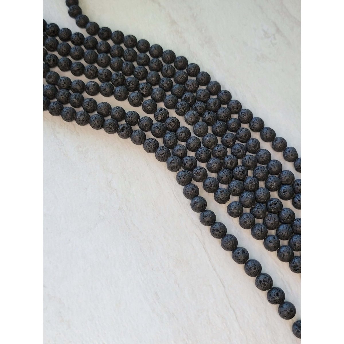 Natural Lava Rock Round Bead Strands -Jewelry Making Kits