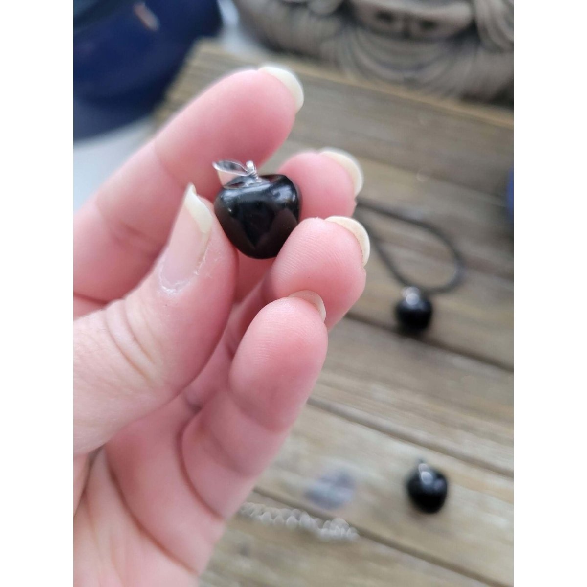 Natural Obsidian Pendants, Apple Crystal Pendant, Crystal Healing Pendants -crystal pendant