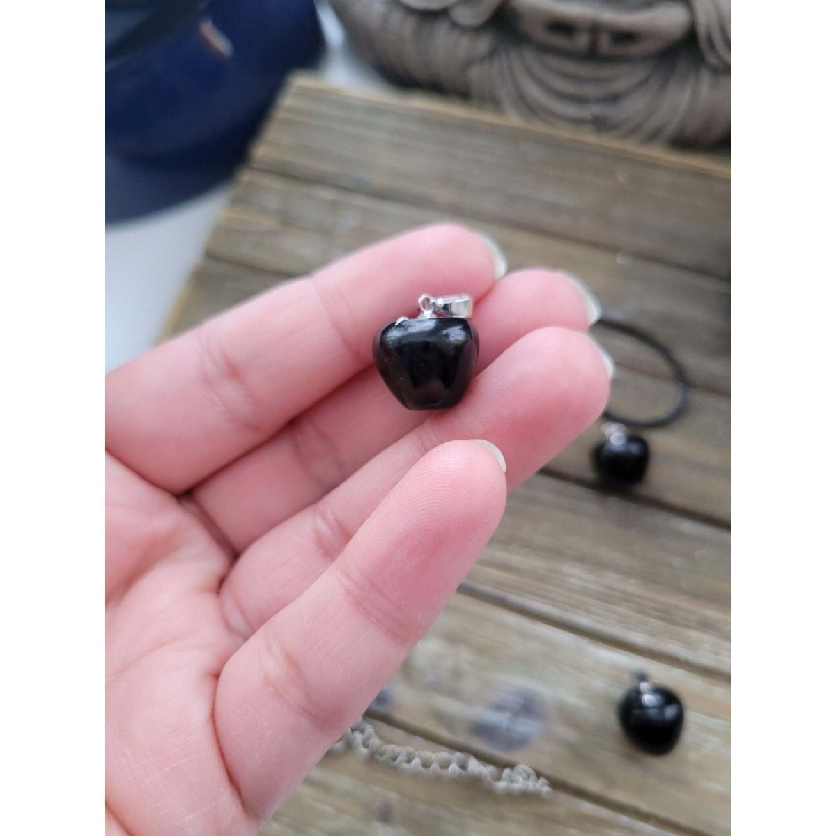 Natural Obsidian Pendants, Apple Crystal Pendant, Crystal Healing Pendants -crystal pendant
