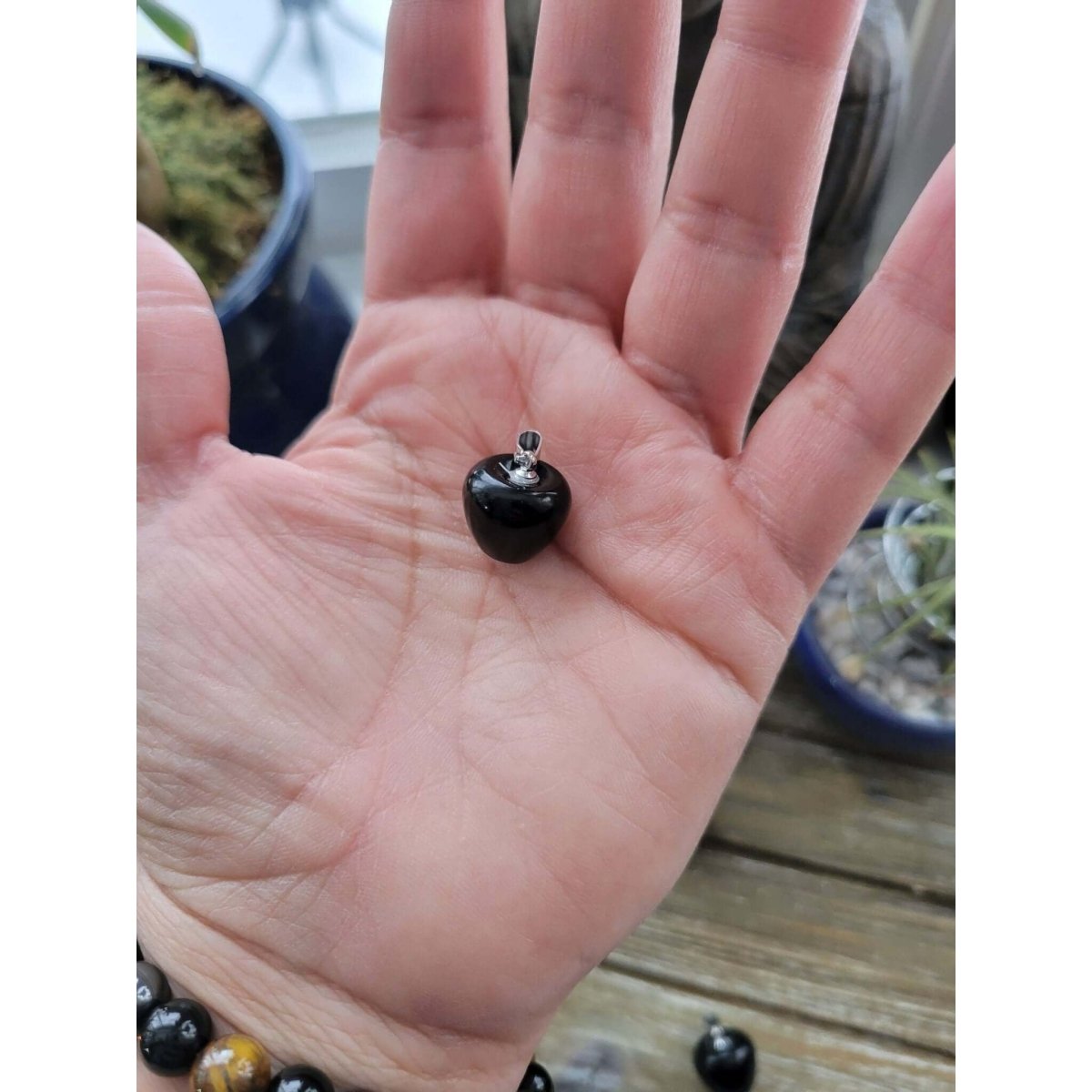 Natural Obsidian Pendants, Apple Crystal Pendant, Crystal Healing Pendants -crystal pendant