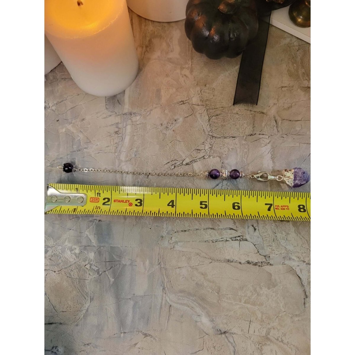 Natural Raw Rose Quartz, Amethyst Quartz Dowsing Pendulum Pendants -Crystals