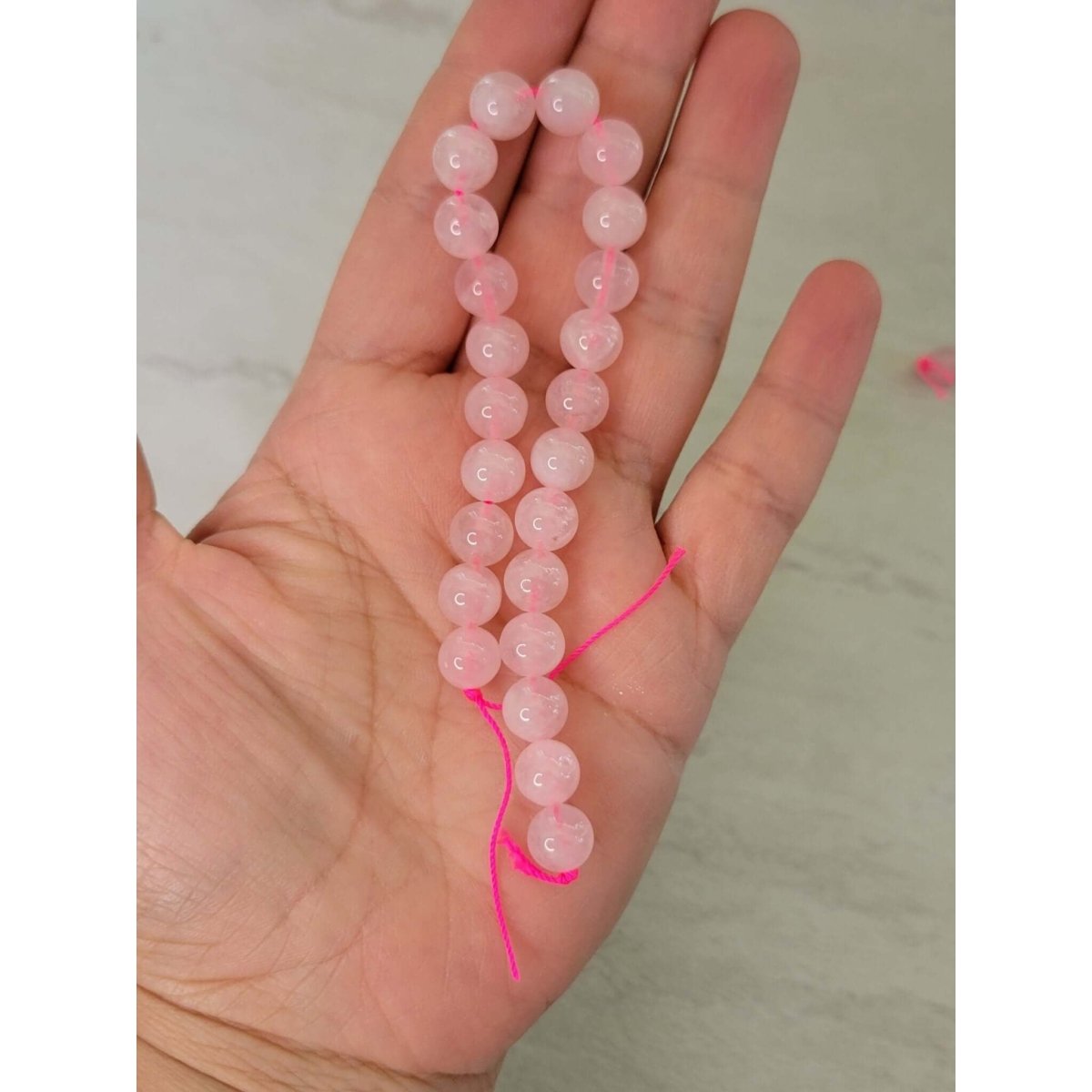 Natural Rose Quartz Crystal Pink Stone Gemstone Round 8mm Half Strand -Crystals