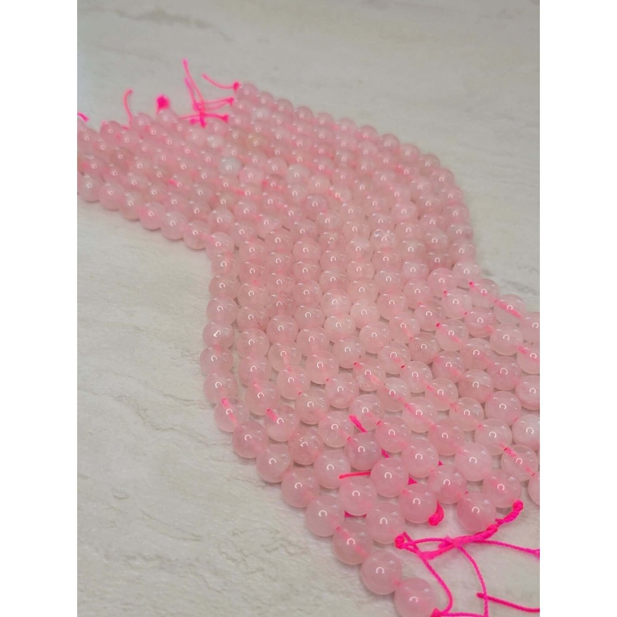 Natural Rose Quartz Crystal Pink Stone Gemstone Round 8mm Half Strand -Crystals