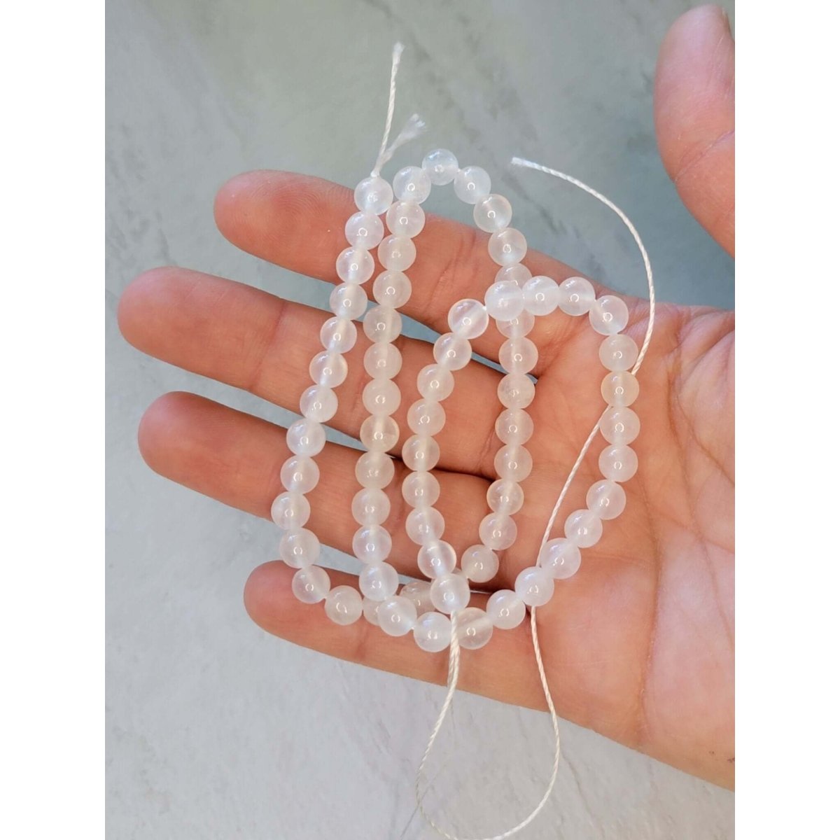 Natural Selenite Beads Strands, Selenite Beads -Jewelry Making Kits