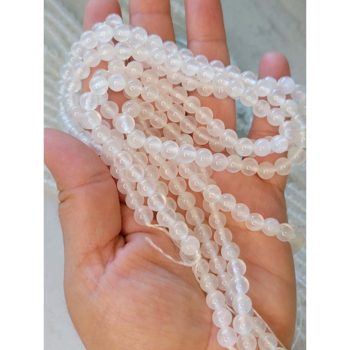 Natural Selenite Beads Strands, Selenite Beads -Jewelry Making Kits