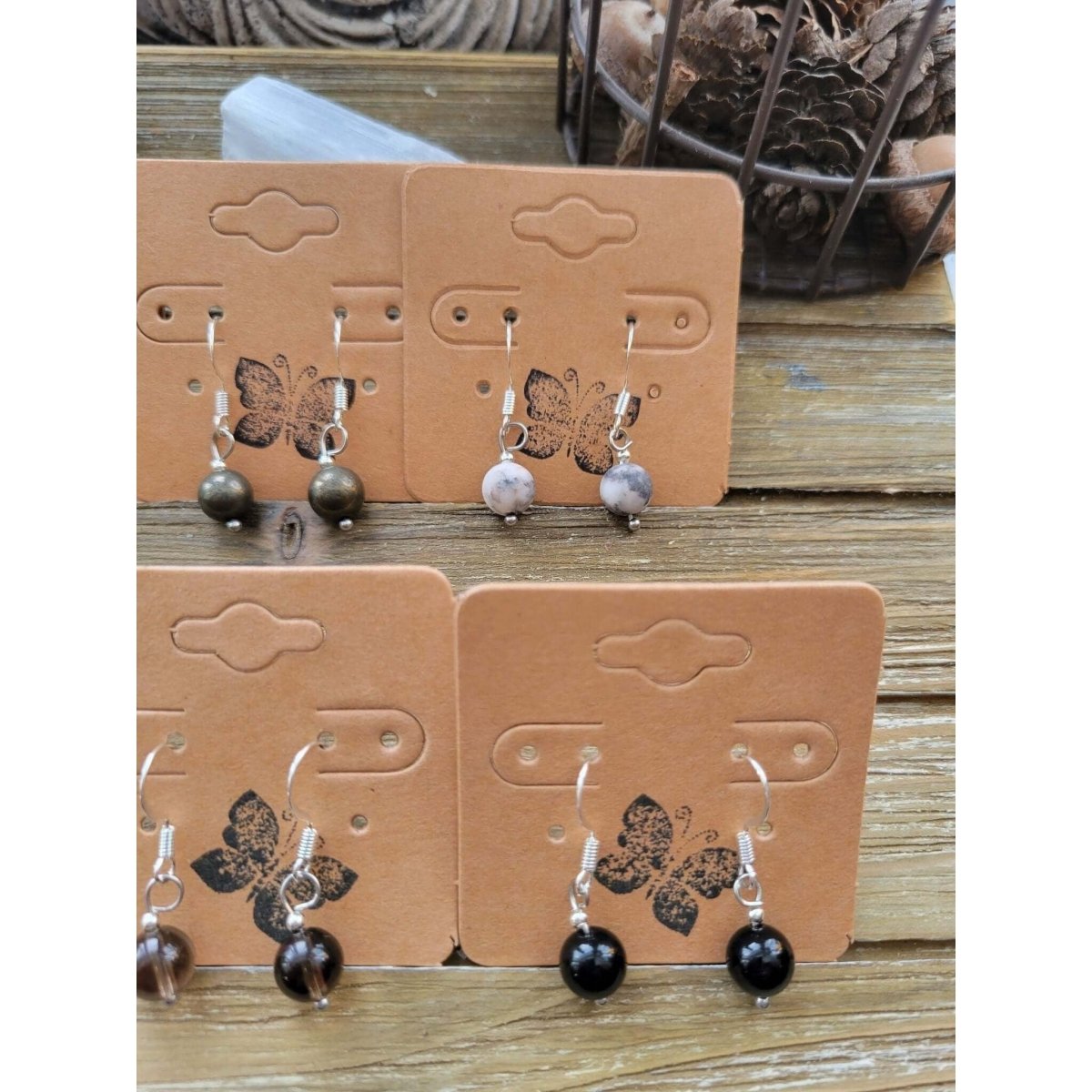 New Crystal Earrings ! Drop Earrings Beads, Healing Gemstones Jewelry -