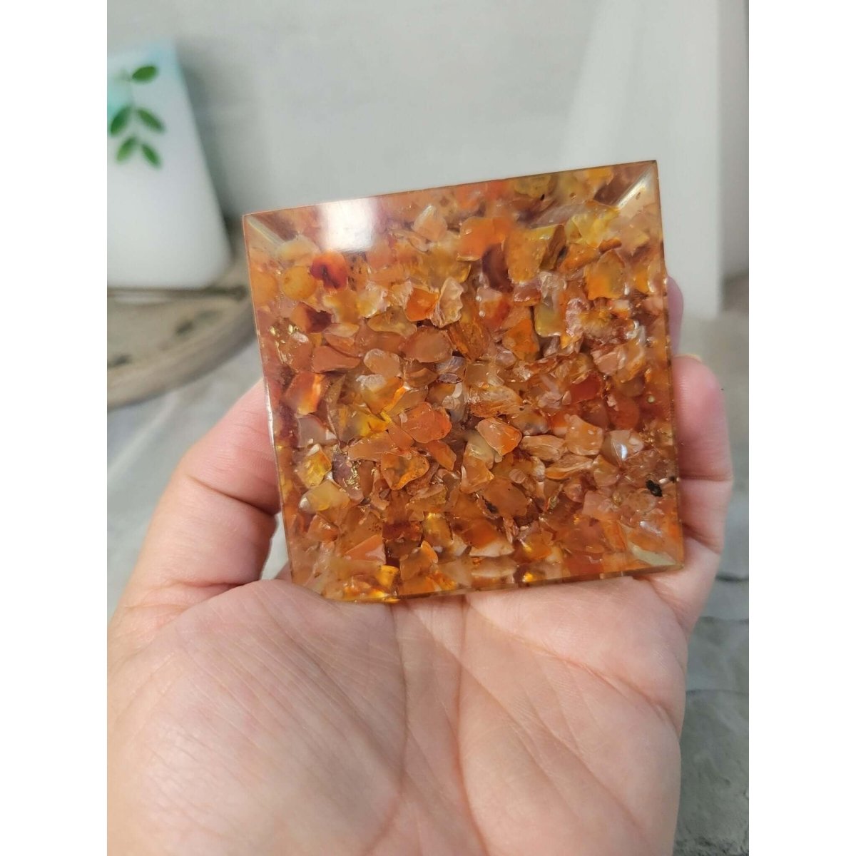 Orgone Energy Pyramid 60-65mm, Handmade Crystal chips Pyramid -Crystals