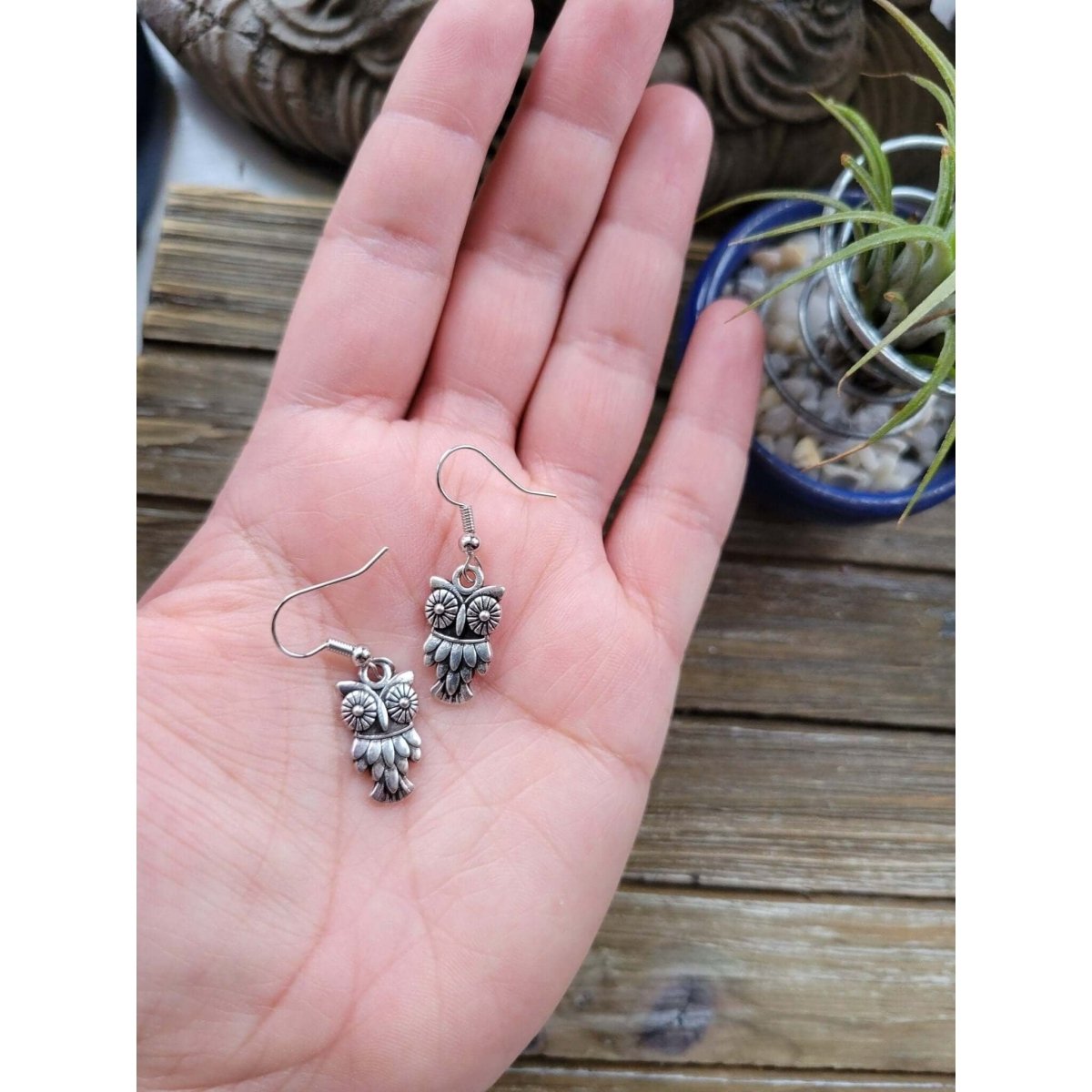 Owl charm Earring, Tibetan Style Earrings -Earrings