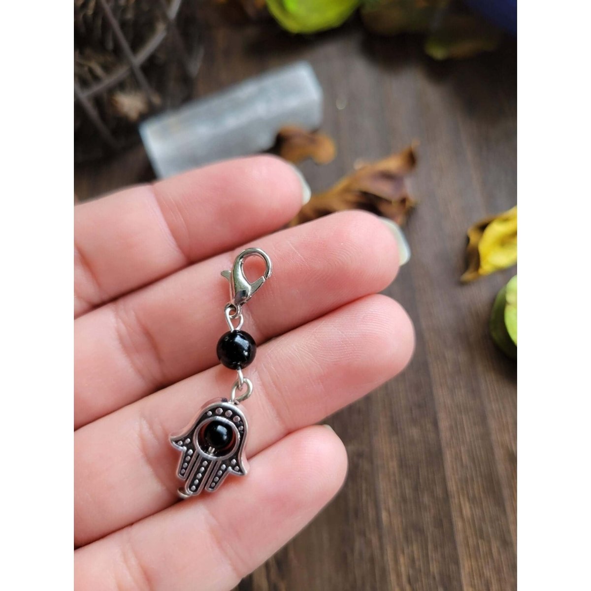 Pendants, with Natural & Synthetic Mixed Stone Beads and Lobster Claw Clasps, Hamsa Hand/Hand of Fatima/Hand of Miriam -Charms & Pendants