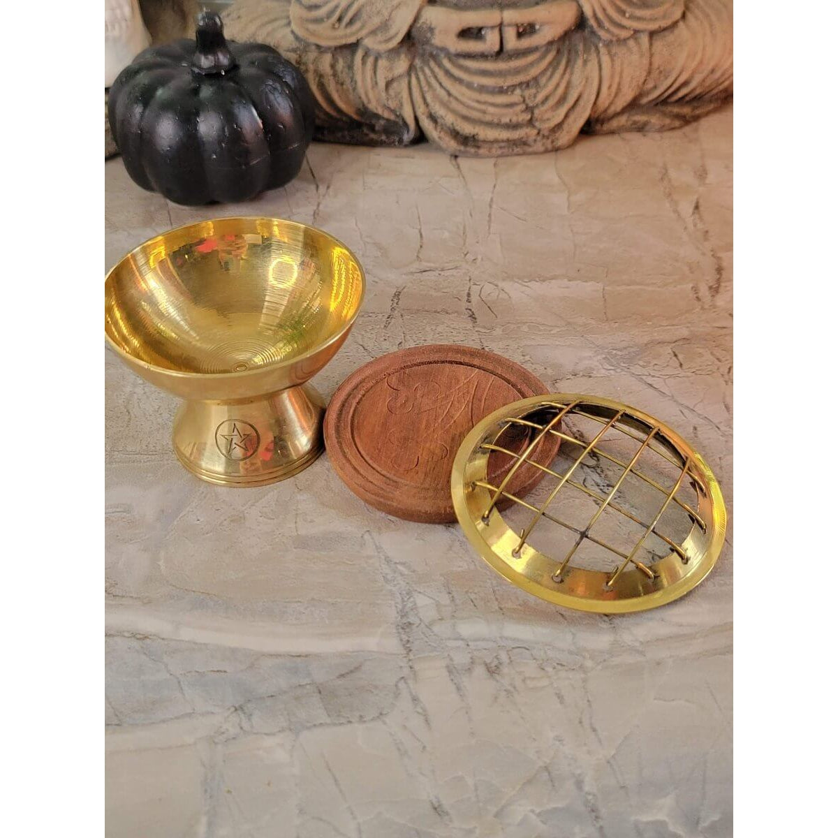 Pentacle Carved Charcoal Burner -