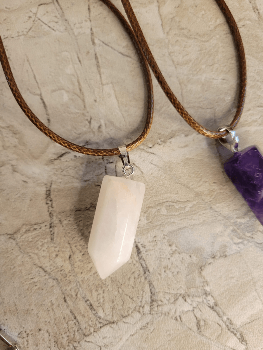 Rose Quartz and Amethyst Crystal Pendants Gift for Her Crystal Pendants -
