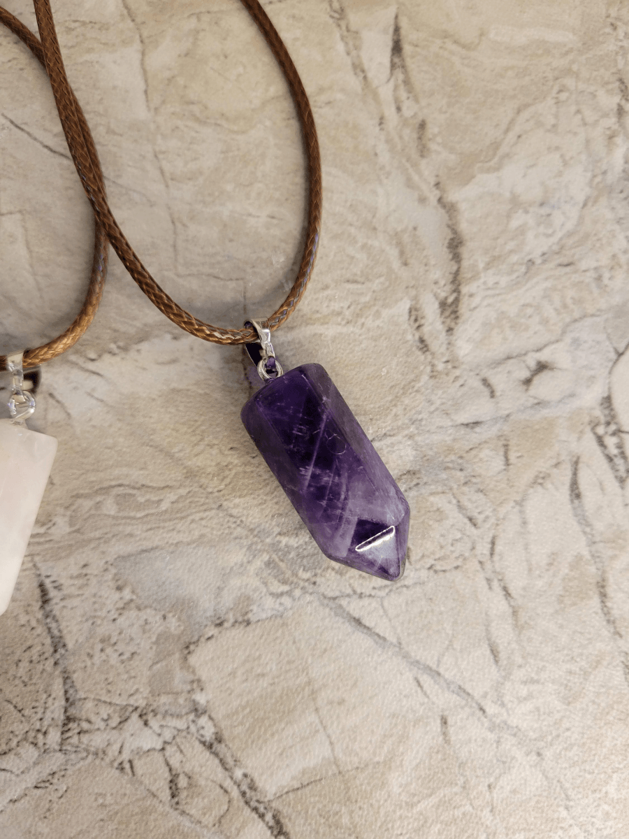 Rose Quartz and Amethyst Crystal Pendants Gift for Her Crystal Pendants -