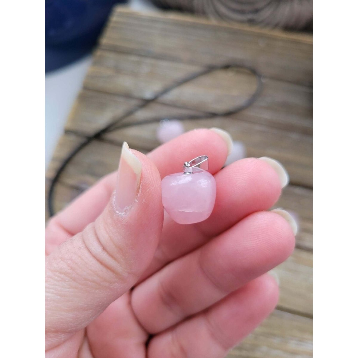 Rose Quartz Pendants, Apple Crystal Pendant, Crystal Healing Pendants -crystal pendant