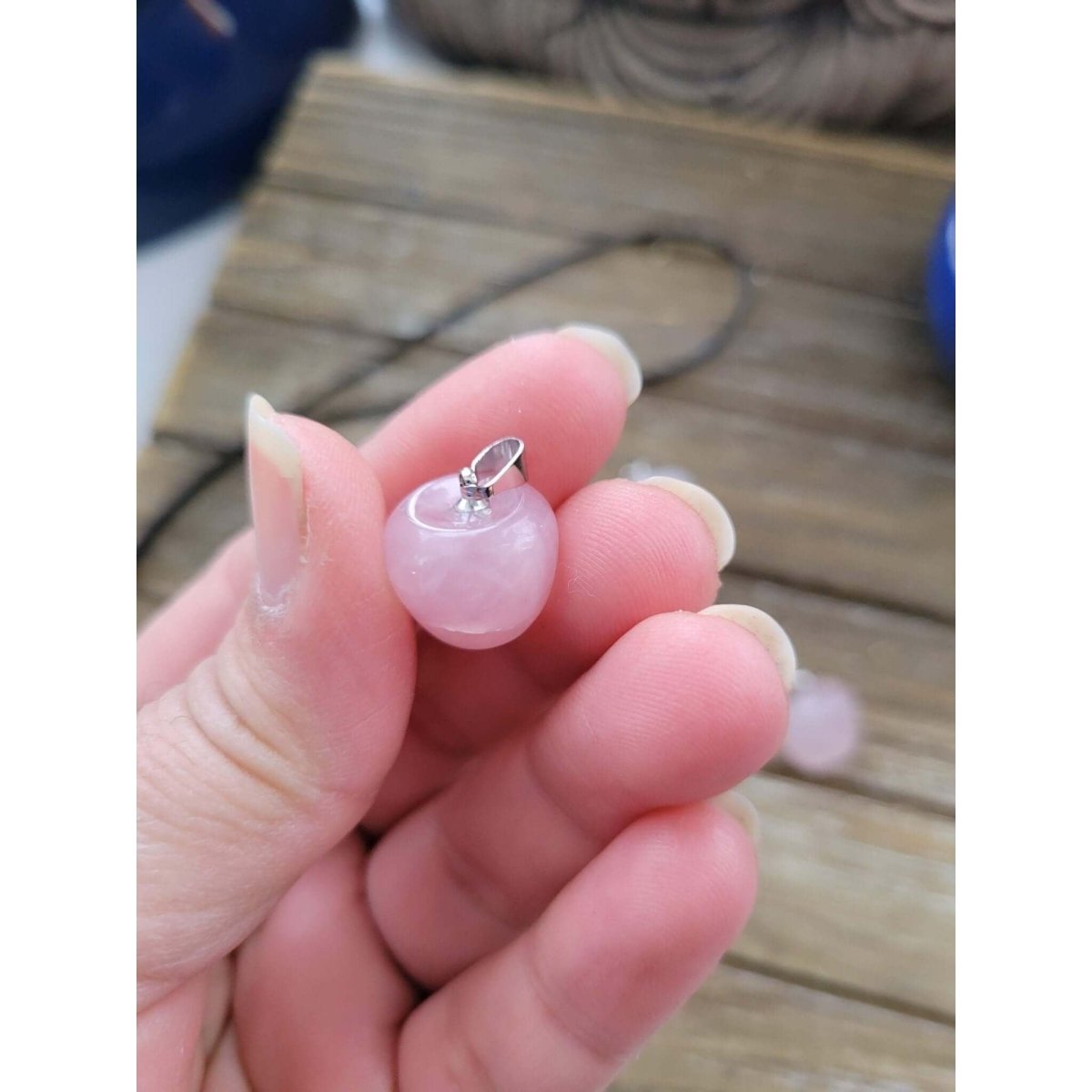 Rose Quartz Pendants, Apple Crystal Pendant, Crystal Healing Pendants -crystal pendant