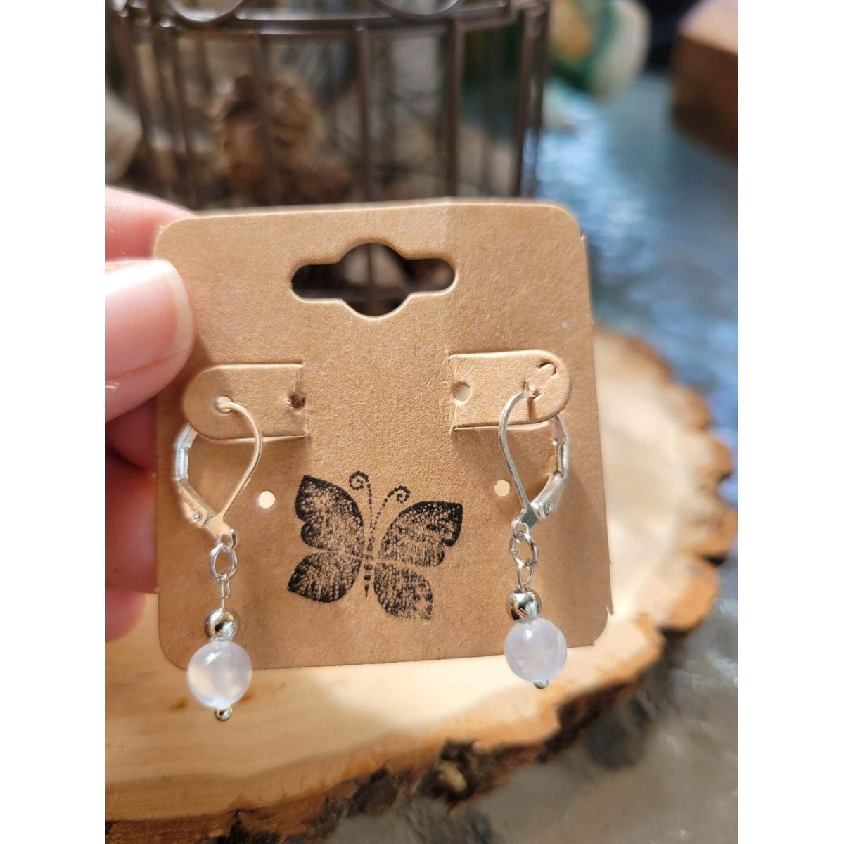 Selenite Earrings, Dangle Earrings , Healing Jewelry -