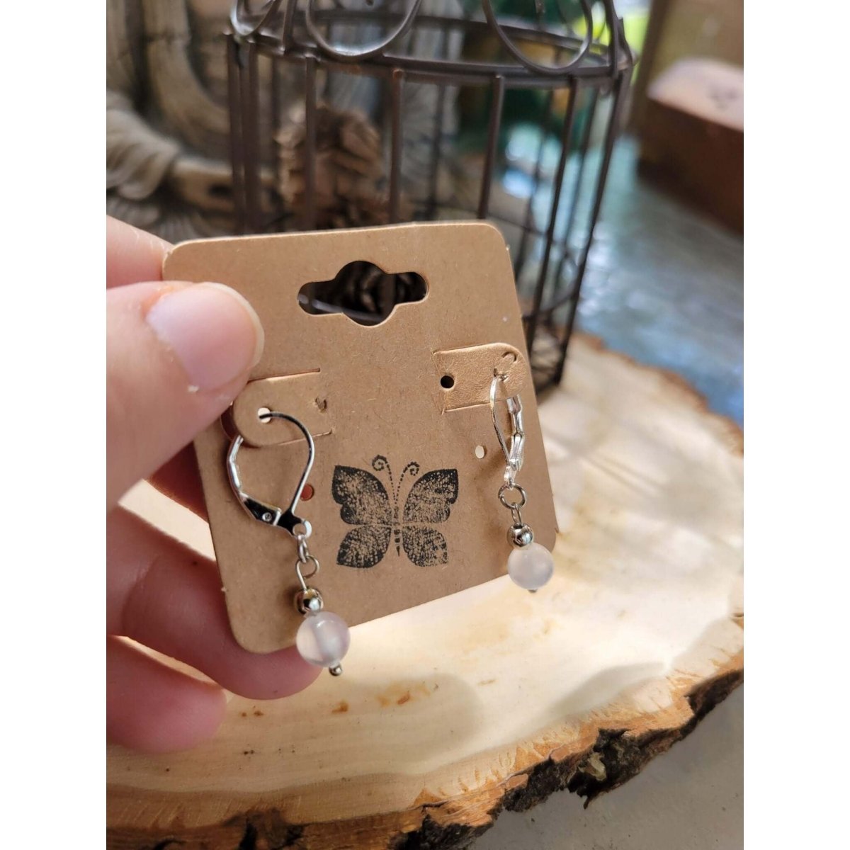 Selenite Earrings, Dangle Earrings , Healing Jewelry -