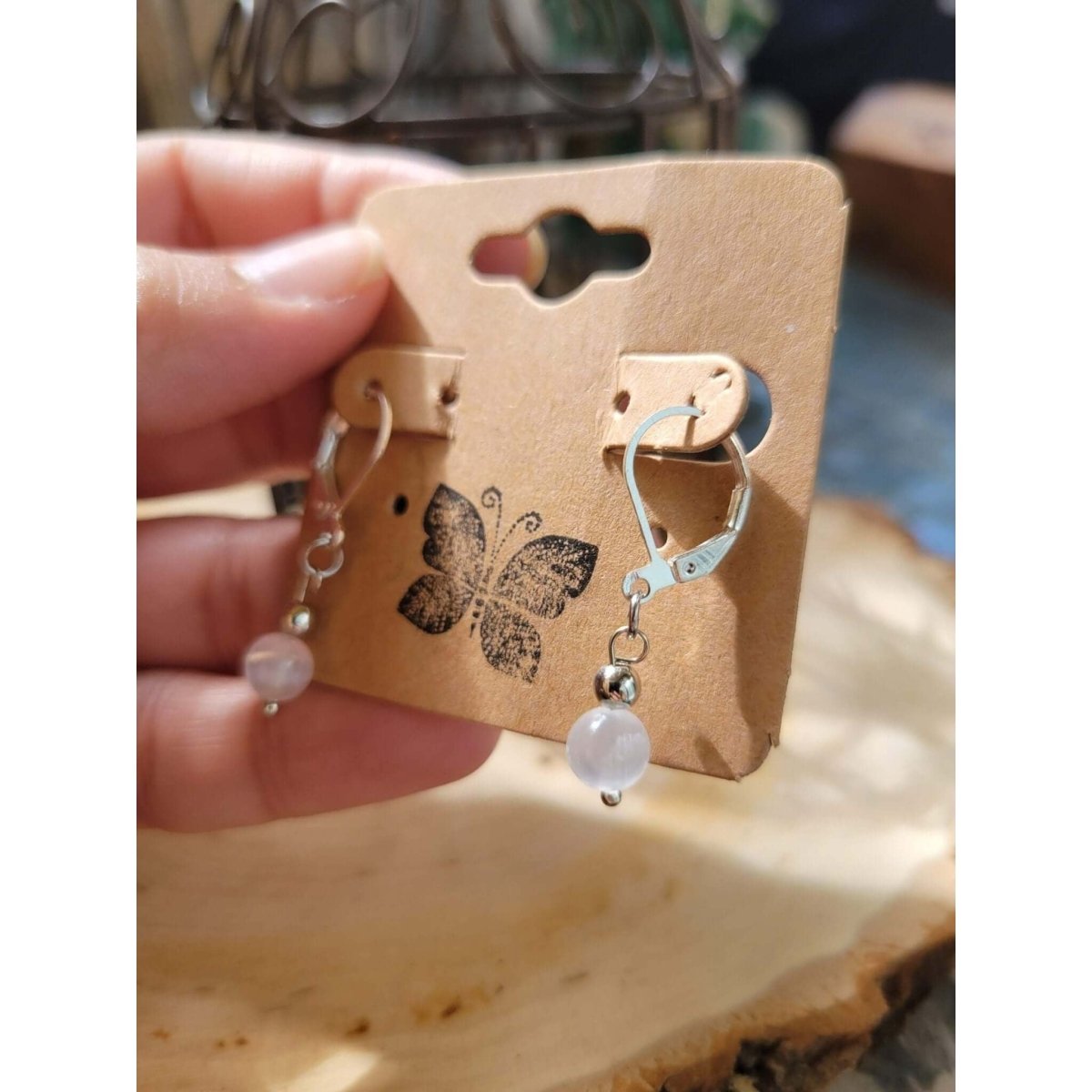 Selenite Earrings, Dangle Earrings , Healing Jewelry -