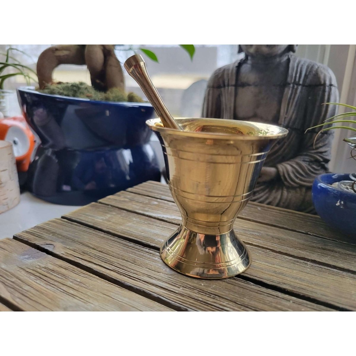 Small Brass Mortar and Pestle Set/ Apothecary Small Mortar Set -