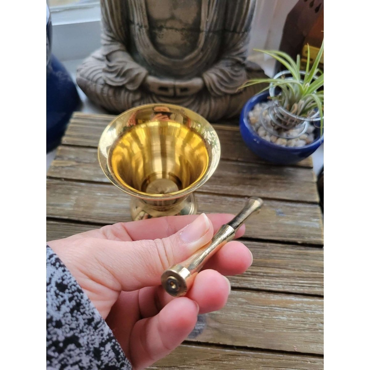 Small Brass Mortar and Pestle Set/ Apothecary Small Mortar Set -