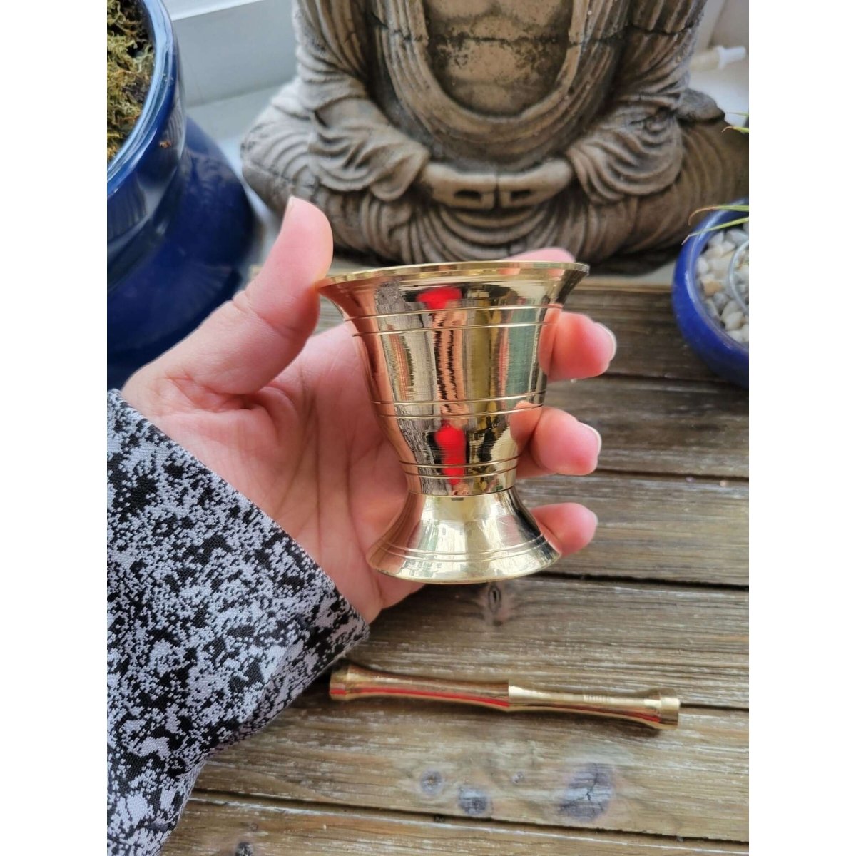 Small Brass Mortar and Pestle Set/ Apothecary Small Mortar Set -