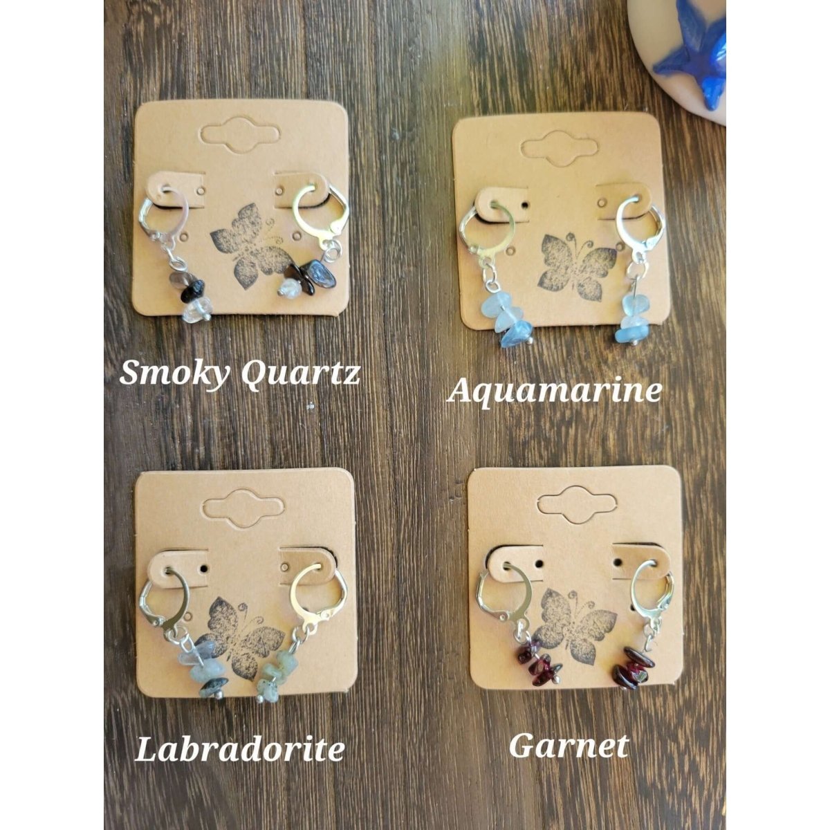 Small Crystal Earrings ,Stacked Stone Drop Earrings -Earrings