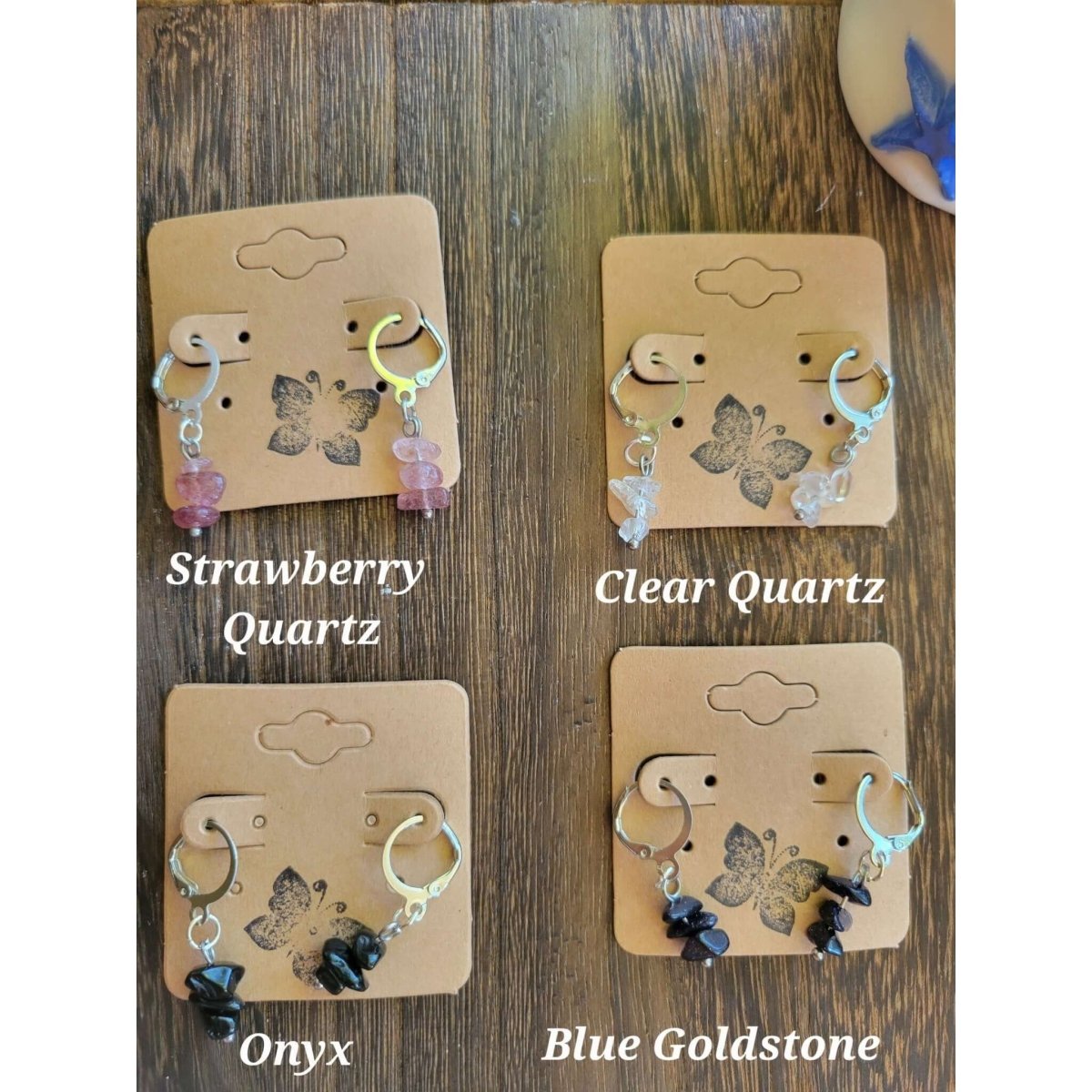 Small Crystal Earrings ,Stacked Stone Drop Earrings -Earrings