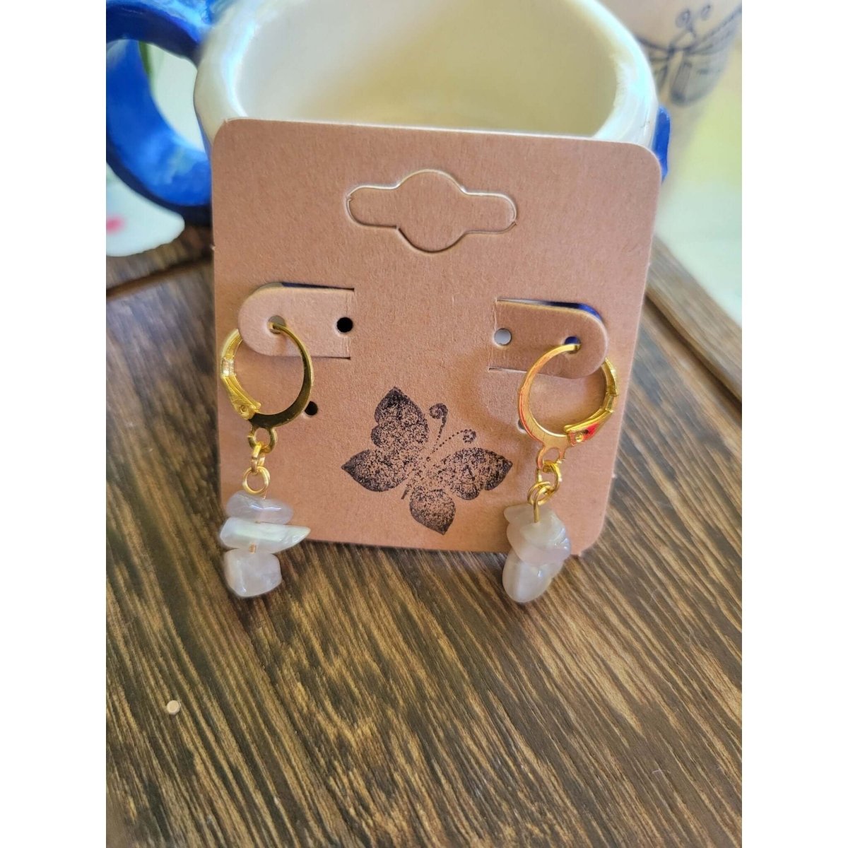 Small Crystal Earrings ,Stacked Stone Drop Earrings -Earrings