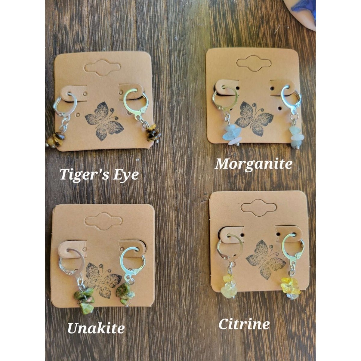 Small Crystal Earrings ,Stacked Stone Drop Earrings -Earrings