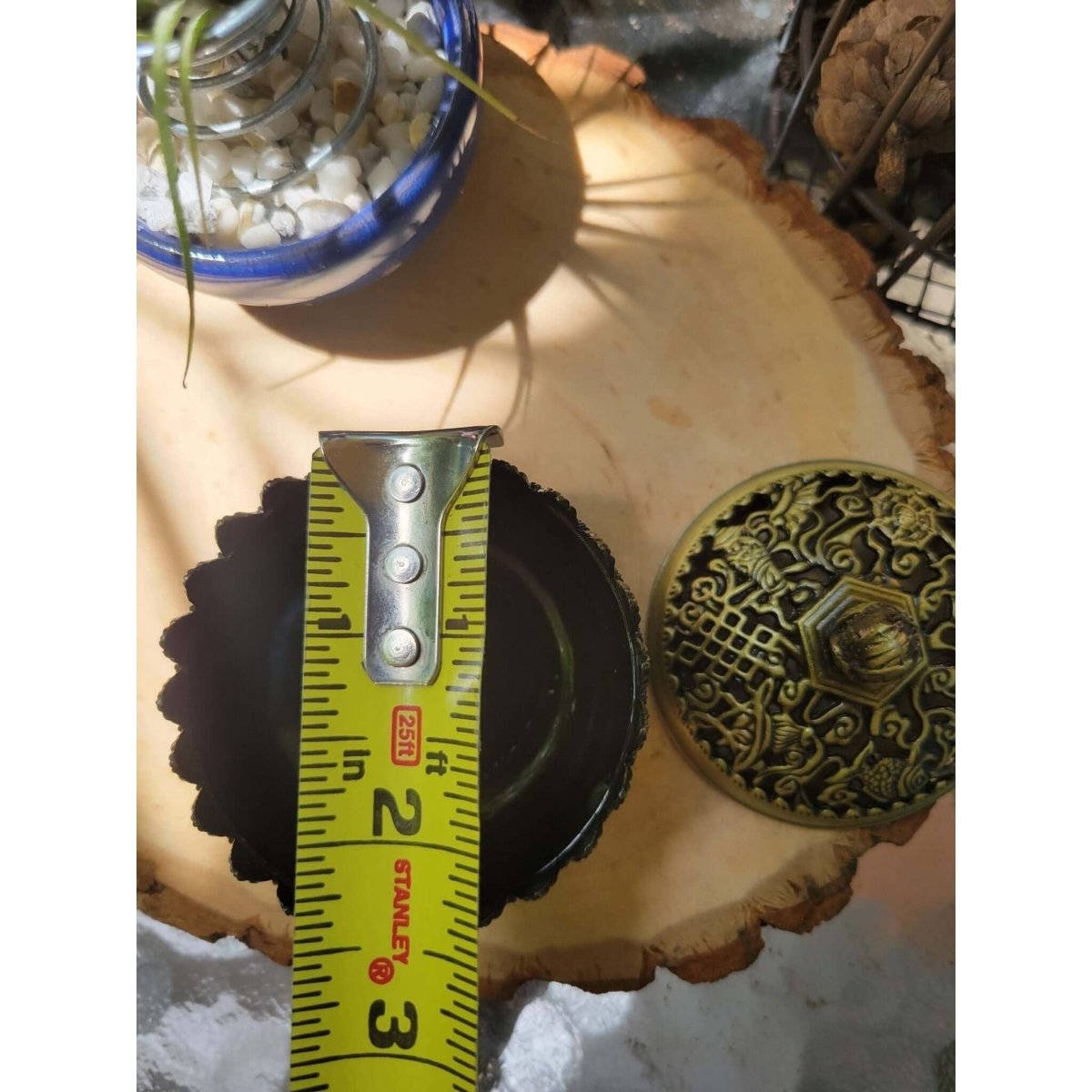 Small Round Flower Top ,Incense Holder, Brass Metal Incense Burner ,Sage Smudge Bowl, Cone Holder Burner -