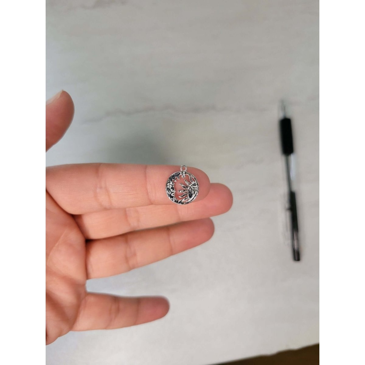 Small Round Sun and Moon Charm Pendants Jewelry making Witchy Charms -Charms & Pendants