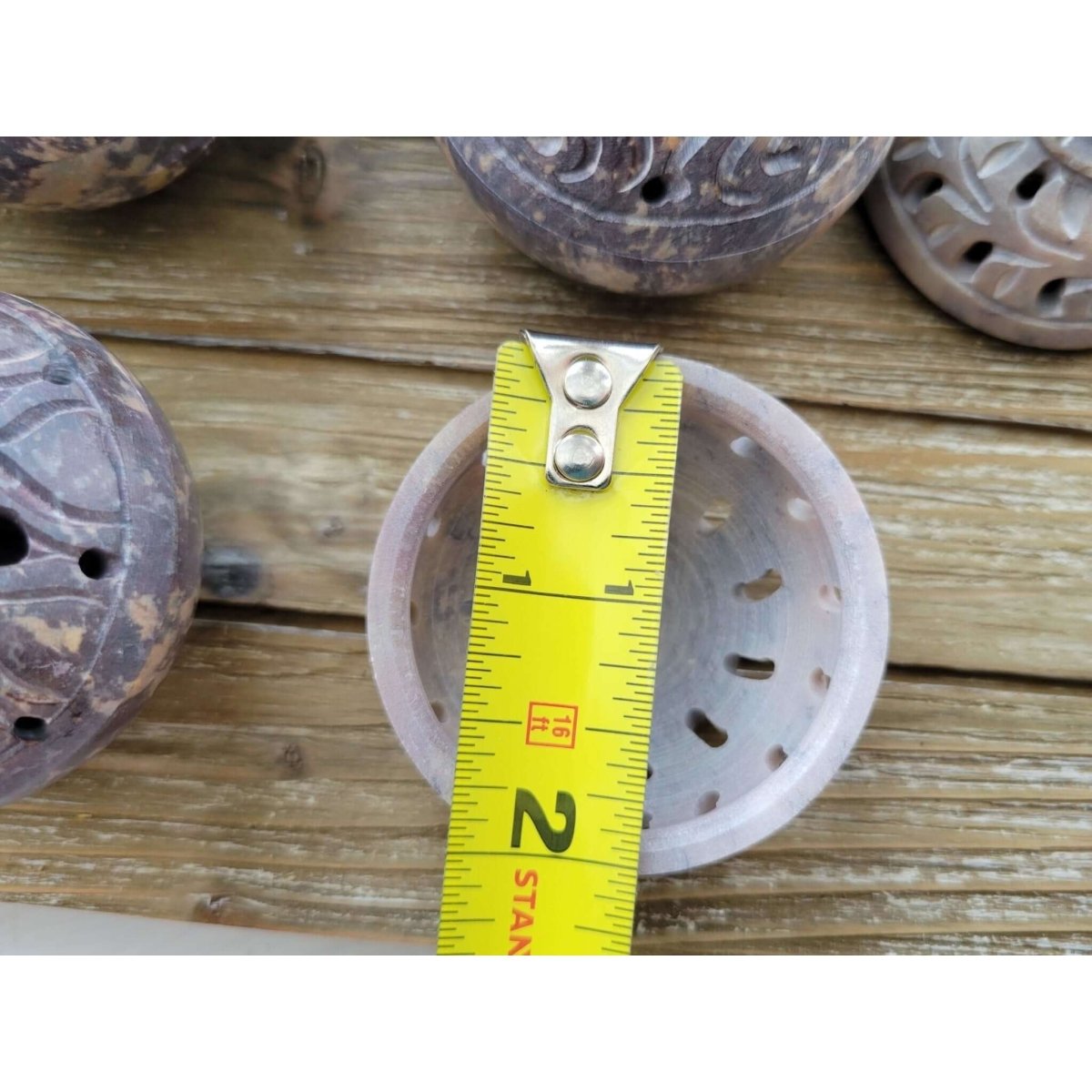 Small Soapstone Burner in Lid Assorted Designs/ Incense Burner -