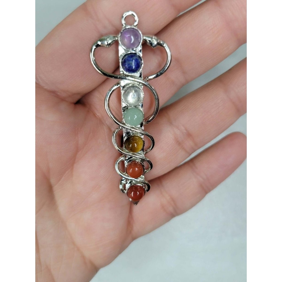 Snake Chakra Pendant , Reiki , Snake Pendant -Charms & Pendants