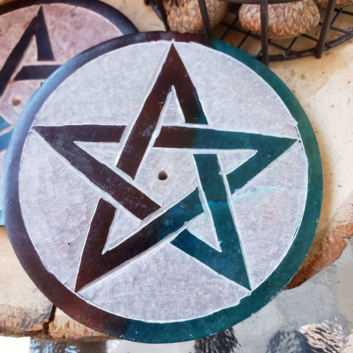 Soapstone Pentacle Incense Burner -