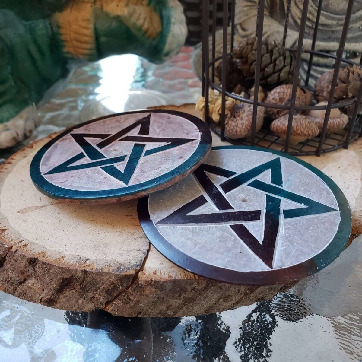 Soapstone Pentacle Incense Burner -